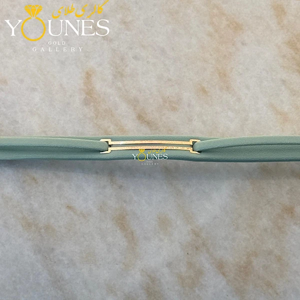 دستبند طلا زنانه چرم دوخط L330